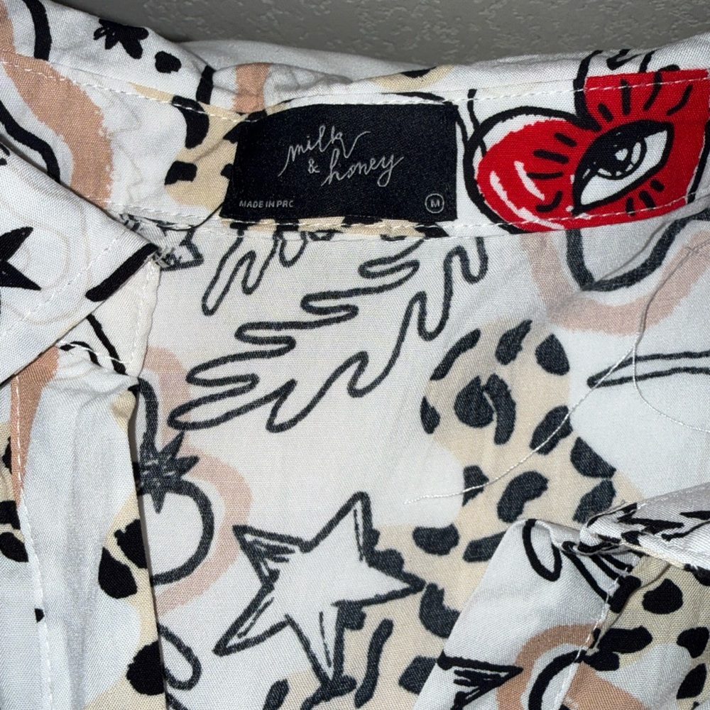 Heart Patterned Button Down Shirt - image 4